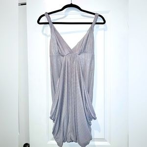 Bebe Draped Silver Dress